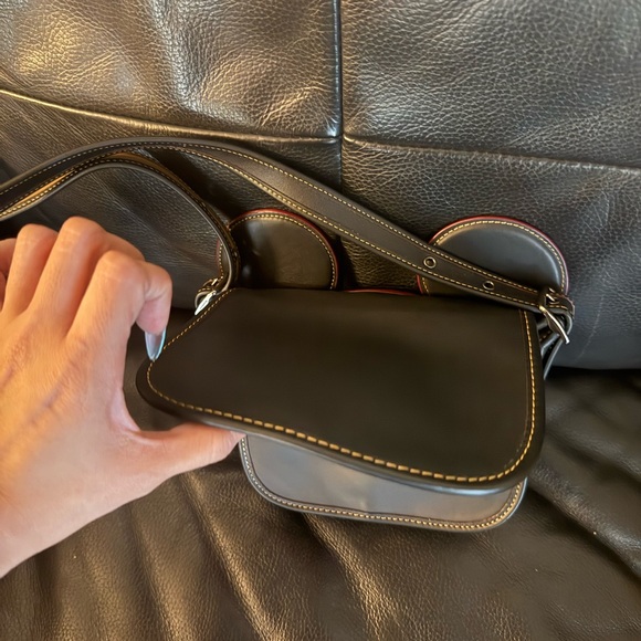 Coach x Disney Mickey Black Leather Crossbody Bag with Ear Details - Picture 6 of 9